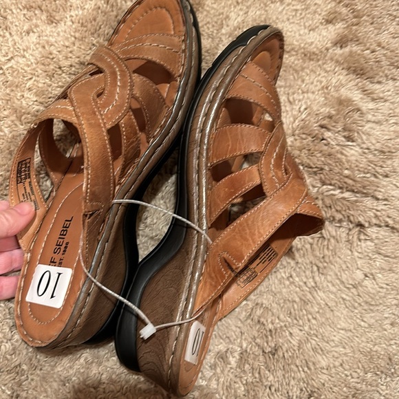 NWT JOSEF SEIBEL SANDALS SHOES SLIP ON 41 10 tan - Picture 4 of 11